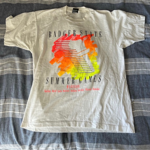 90s Single Stitch Vintage Badger State Summer Games Tee - Picture 1 of 4